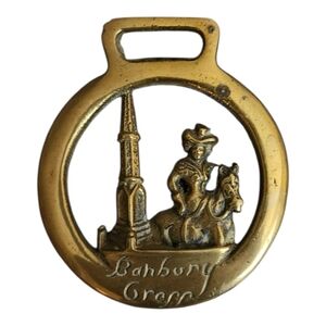 Vintage Brass Equestrian Tack-horse Medallion Martingale Banbury Cross